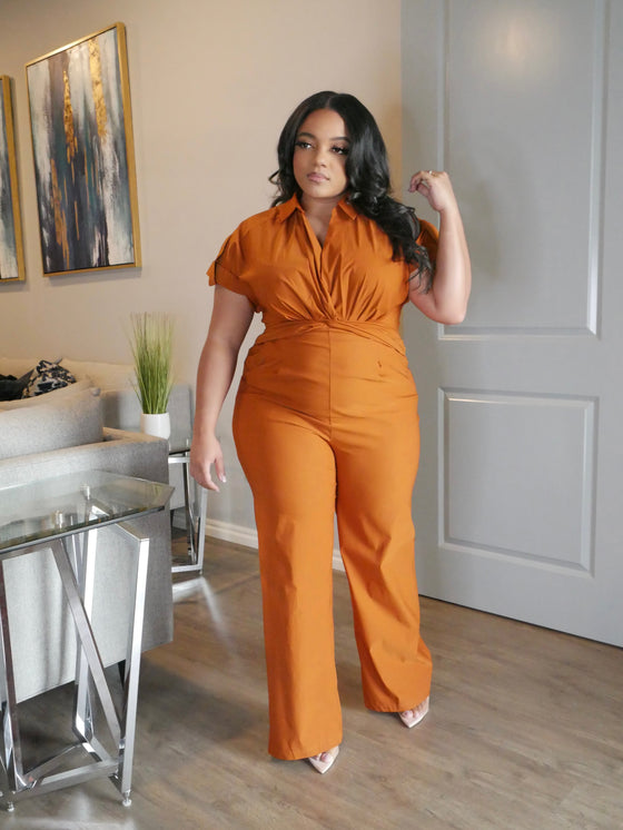 So Sophisticated Jumpsuit(Rust)